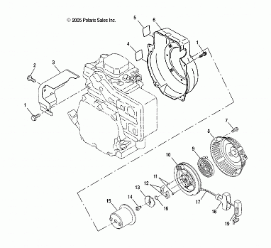 ENGINE, RECOIL STARTER and BLOWER HOUSING - S16WB1ASA/AEA (4997579757B07)