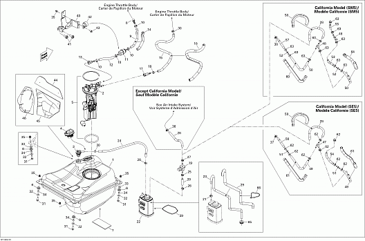 Fuel System Except California Model