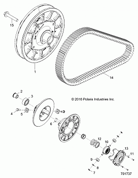 DRIVE TRAIN, SECONDARY CLUTCH - Z18VBE99BW (701737)