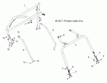 CHASSIS, CAB FRAME and SIDE BARS - Z14VH57AD/6EAI/6EAW (49RGRCAB12RZR570)