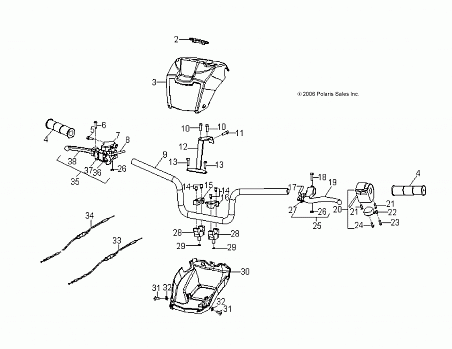 STEERING, HANDLEBAR - A11FA09AA (49ATVHANDLEBAR08SP90)