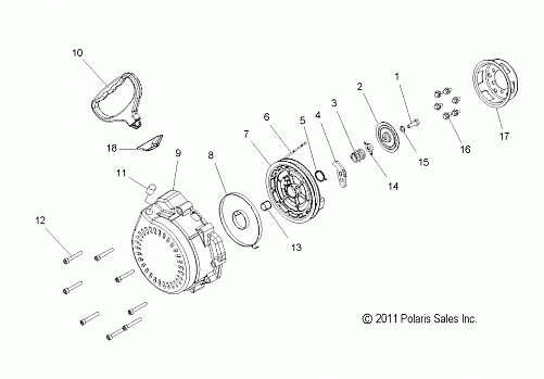 ENGINE, RECOIL STARTER - S12CG6GSA/GSL/GEL (49SNOWRECOIL12800RMK)