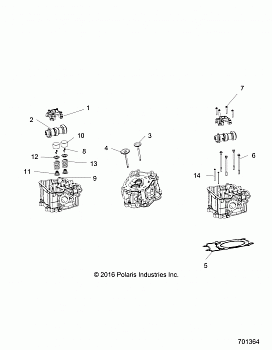 ENGINE, CYLINDER HEAD, CAMS and VALVES - R18RMA50B4/B1 (701364)