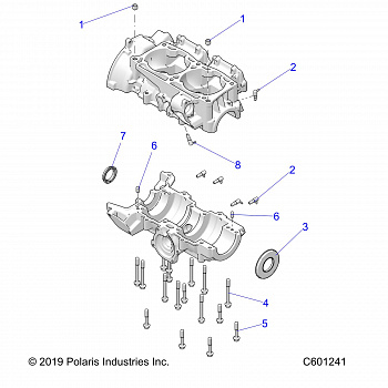 ENGINE, CRANKCASE - S19ELS8R ALL OPTIONS (C601241)