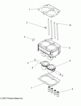 ENGINE, PISTON and CYLINDER - R13XE76AD/EAI (49ATVCYLINDER08VISTA)