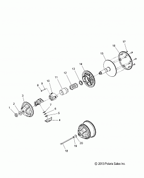 DRIVE TRAIN, CLUTCH, PRIMARY - S20CEA5BSL ALL OPTIONS (49SNOWDRIVECLUTCH14550)