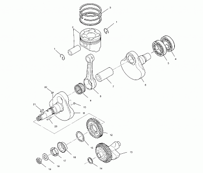 CRANKSHAFT AND PISTON - A03CL50AA (4986088608D02)