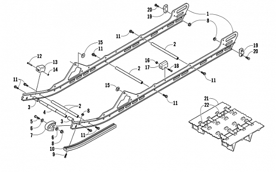 SLIDE RAILS AND TRACK ASSEMBLY