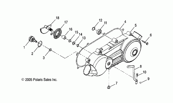 ENGINE, CRANKCASE COVER, LH - A08PB20AB/AD (49ATVCRANKCASECVRLH08PHX)