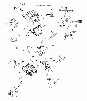 HANDLEBAR and HEADLIGHT POD - A05MH68AC/AS/AT/AU/AW (4994279427C03)