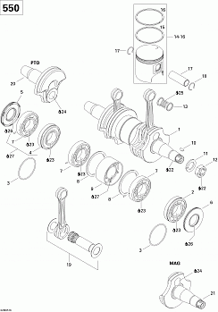 Crankshaft And Pistons 550F