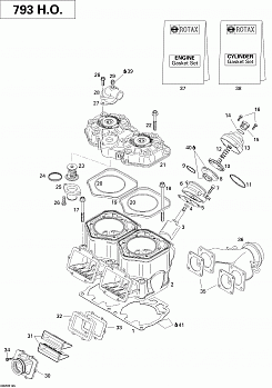 Cylinder, Exhaust Manifold And Reed Valve 793HO