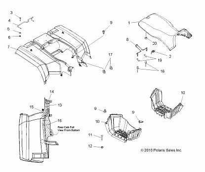 BODY, REAR CAB, SEAT and FOOTWELLS - A13MH50TD (49ATVCABRR11SP500)