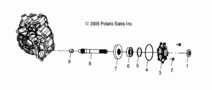 DRIVE TRAIN, MAIN GEARCASE OUTPUT SHAFT - A08BG50AA (4999201549920154C11)