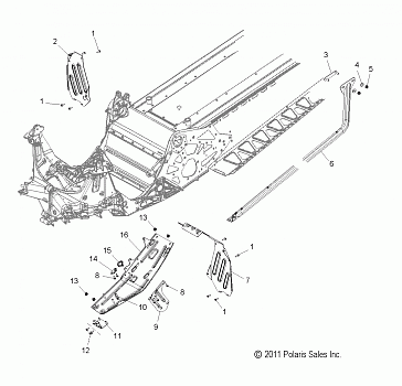 CHASSIS, CLUTCH GUARD and FOOTRESTS - S12CG6GSA/GSL/GEL (49SNOWCLUTCHGUARD12600RMK155)