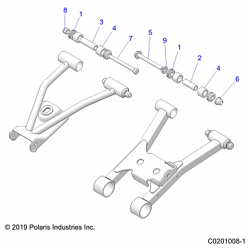 SUSPENSION, REAR A-ARM MOUNTING and BUSHINGS - A20SDE57F1/S57C5 (C0201008-1]