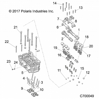 ENGINE, CYLINDER HEAD AND VALVES - R19RSU99AS/BS (C700049)