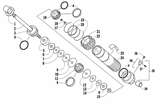 REAR SUSPENSION FRONT ARM SHOCK ABSORBER