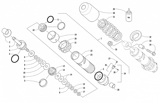 REAR SUSPENSION FRONT ARM SHOCK ABSORBER