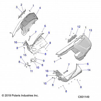 BODY, FENDERS and SIDE PANELS - S20CBA6GSL (C601149)