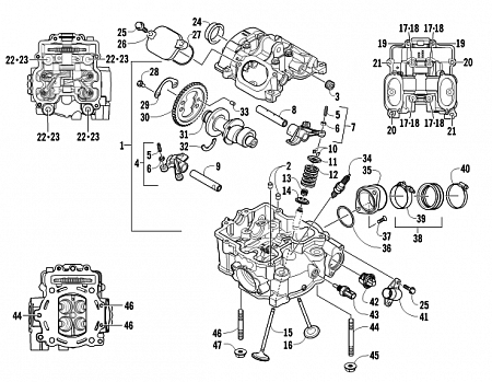 CYLINDER HEAD AND CAMSHAFT/VALVE ASSEMBLY