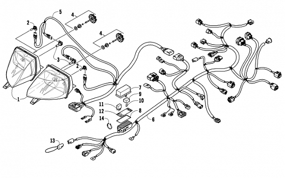 HEADLIGHT AND WIRING ASSEMBLIES