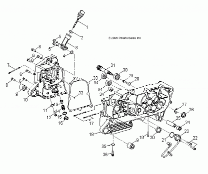 ENGINE, CRANKCASE - A11KA09AB/AD (49ATVCRANKCASE07OTLW90)