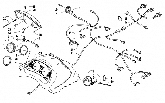 HEADLIGHT, INSTRUMENTS, AND WIRING ASSEMBLIES