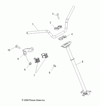 STEERING, POST and HANDLEBAR - A10GJ45AA (49ATVHANDLEBAR09OUT450)