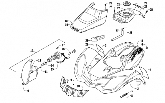 FRONT BODY AND HEADLIGHT ASSEMBLY