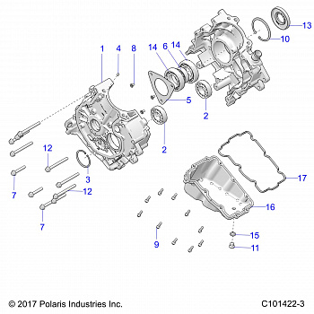 ENGINE, CRANKCASE - A19SDS57C5 (C101422-3)
