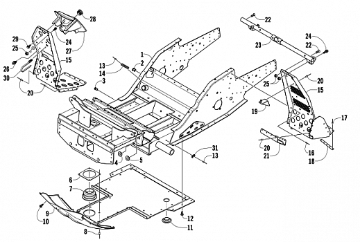 FRONT FRAME AND FOOTREST ASSEMBLY