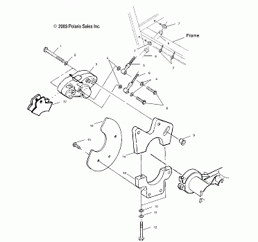 REAR CALIPER MOUNTING - A03BA25CA/CB (4986208620B05)