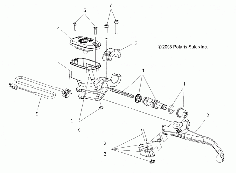 BRAKES, FRONT BRAKE LEVER and MASTER CYLINDER - A14ZN8EAB/C/I/M/P/S (49ATVMCLH09SPXP550)