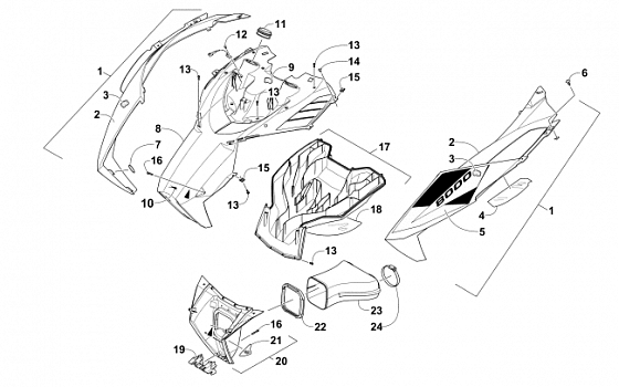 HOOD AND AIR INTAKE ASSEMBLY