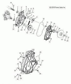 DRIVE TRAIN, CHAINCASE - S14BR8GSA/GSL (49SNOWCHAINCASE12600RUSH)