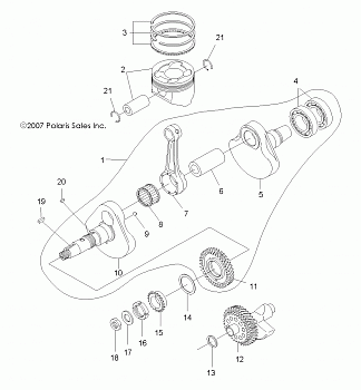 ENGINE, CRANKSHAFT and PISTON - A10NG50AA (49ATVCRANKSHAFT08SCRAM)