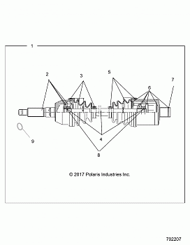 DRIVE TRAIN, REAR DRIVE SHAFT - R19RME57D7 (702207)