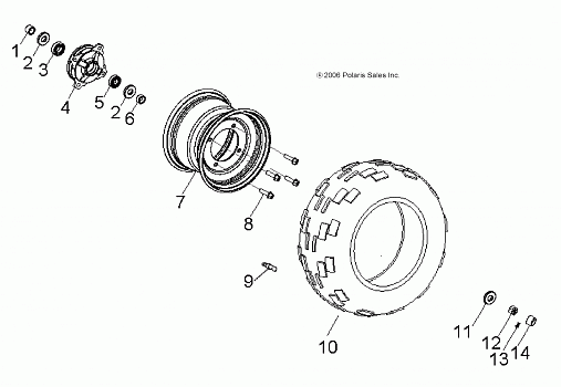 WHEELS, FRONT - A09KA05AB/AD (49ATVWHEELFRT07PRED50)