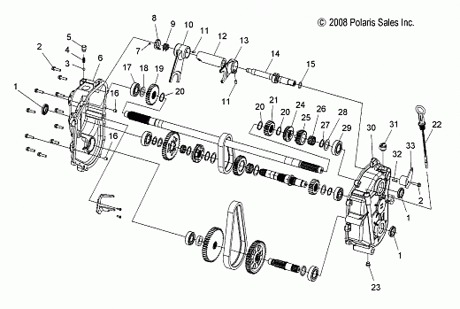 DRIVE TRAIN, GEARCASE (1 of 2) - S12PU7ESL/EEL (49SNOWGEARCASE09WIDE1)