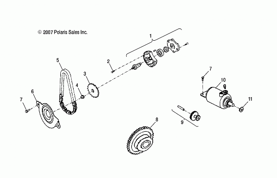 ENGINE, GENERATOR and STARTING MOTOR - A13PB20AF (49ATVSTARTER08PHX)