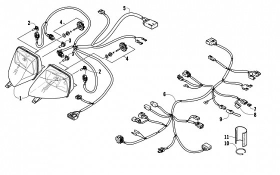 HEADLIGHT AND WIRING ASSEMBLIES