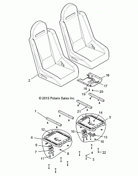 BODY, SEAT ASM. AND SLIDER - Z14VE7EAJ (49RGRSEAT14RZR800)