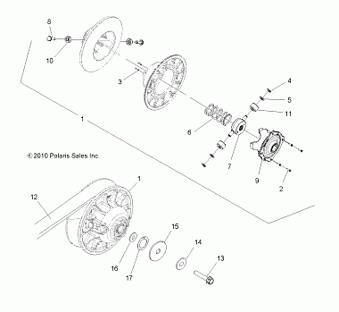 DRIVE TRAIN, SECONDARY CLUTCH - A14ZN5EAB/C/M/S (49ATVCLUTCHDRIVEN11SPTRG550)