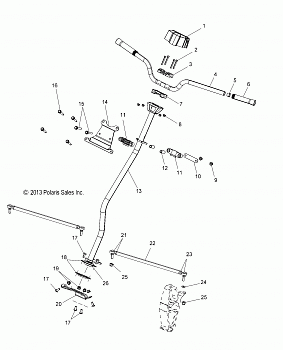 STEERING, H-BAR, STEERING POST, TIE ROD - S19CEE5BSL (49SNOWHANDLEBAR14550)