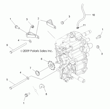 DRIVE TRAIN, MAIN GEARCASE MOUNTING - A10NG50FA (49ATVGEARCASE10SCRAM)