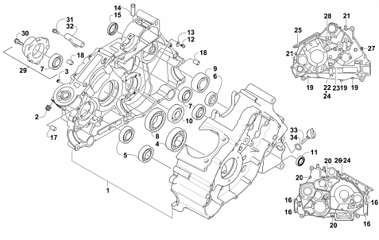 CRANKCASE ASSEMBLY (ENGINE SERIAL NO. Up to 0700A80445999)