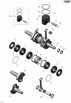 Crankshaft and Pistons - 550F