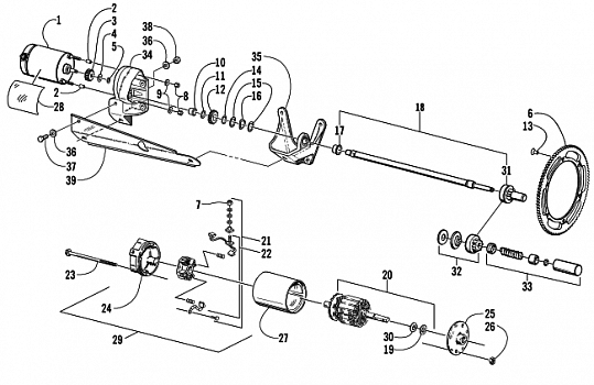 ELECTRIC START - STARTER MOTOR ASSEMBLY (OPTIONAL)