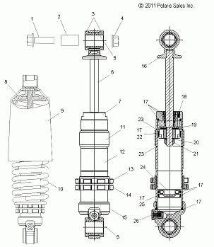 SUSPENSION, SHOCK, FRONT (7043720) - S14BR8GSA/GSL (49SNOWSHOCKFRONT7043720)